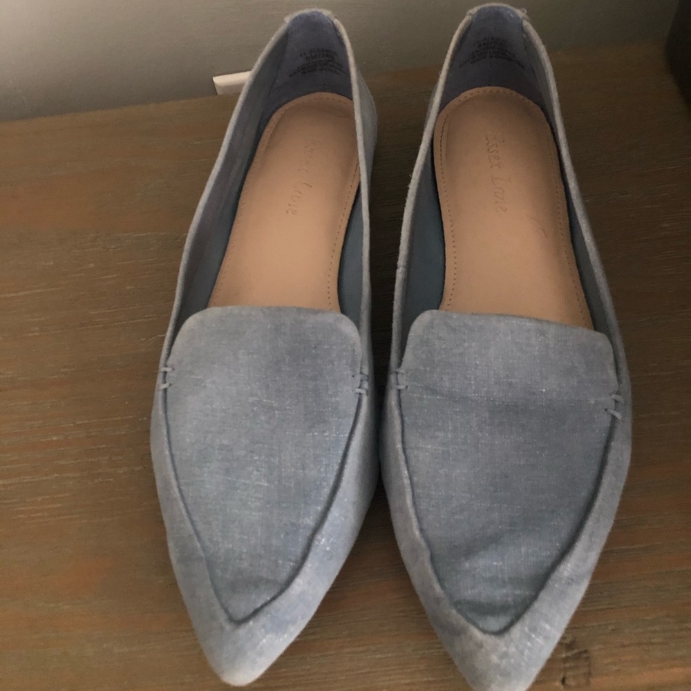 Cute baby blue pointed work flats